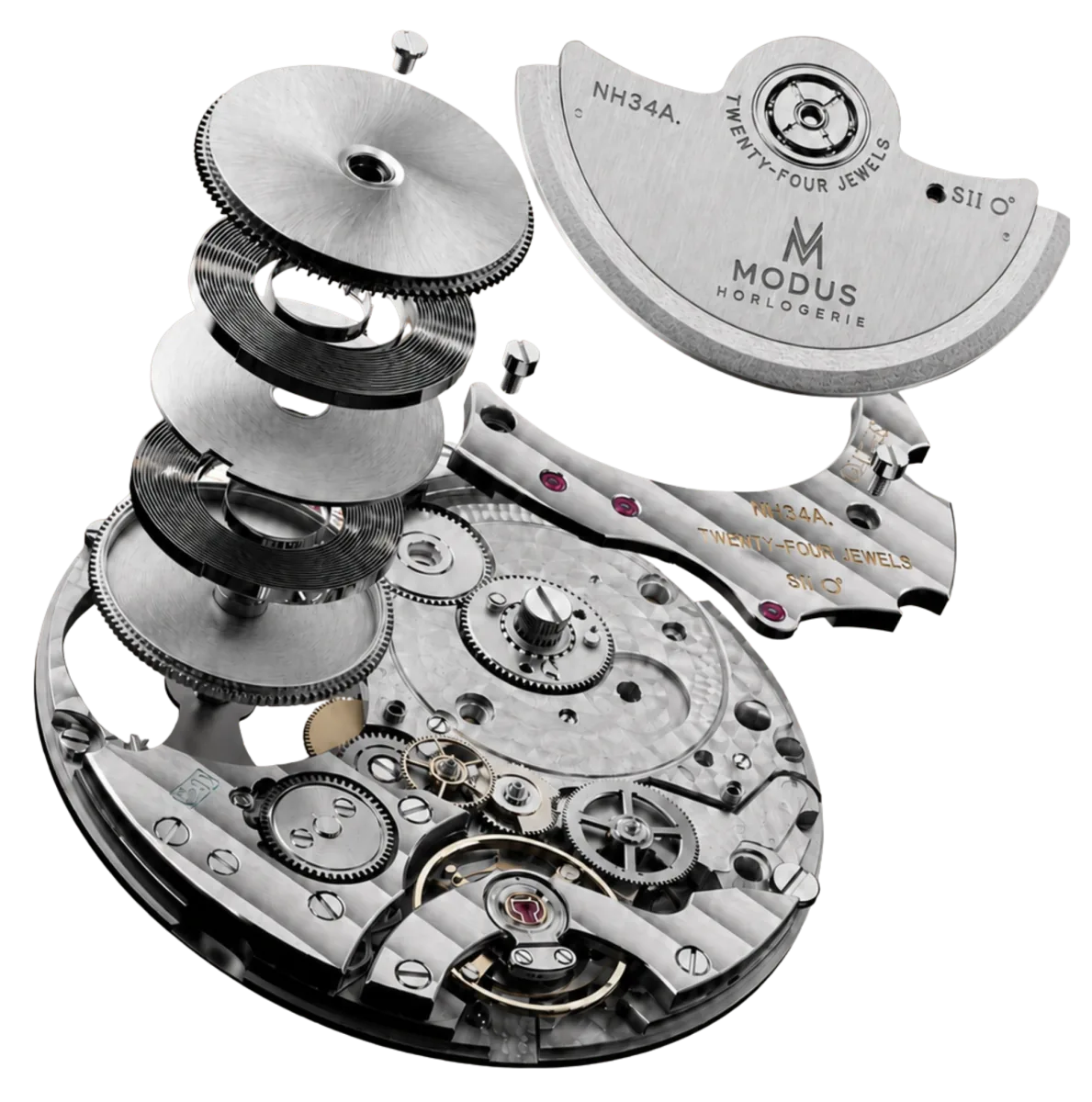 Calibre NH34 — exploded view