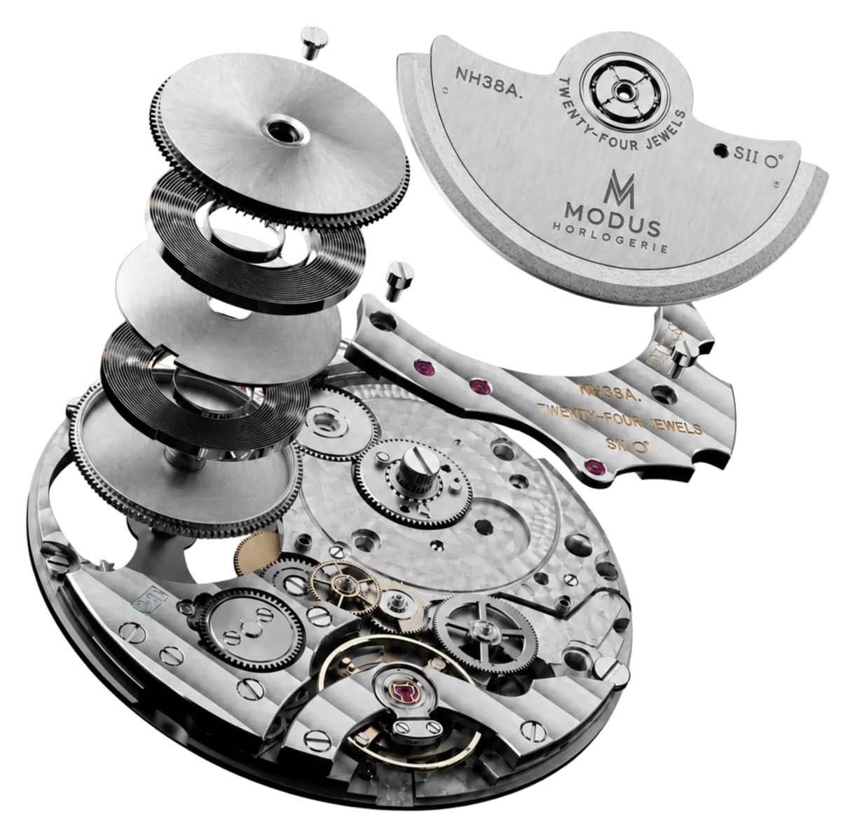 Calibre NH38 — exploded view